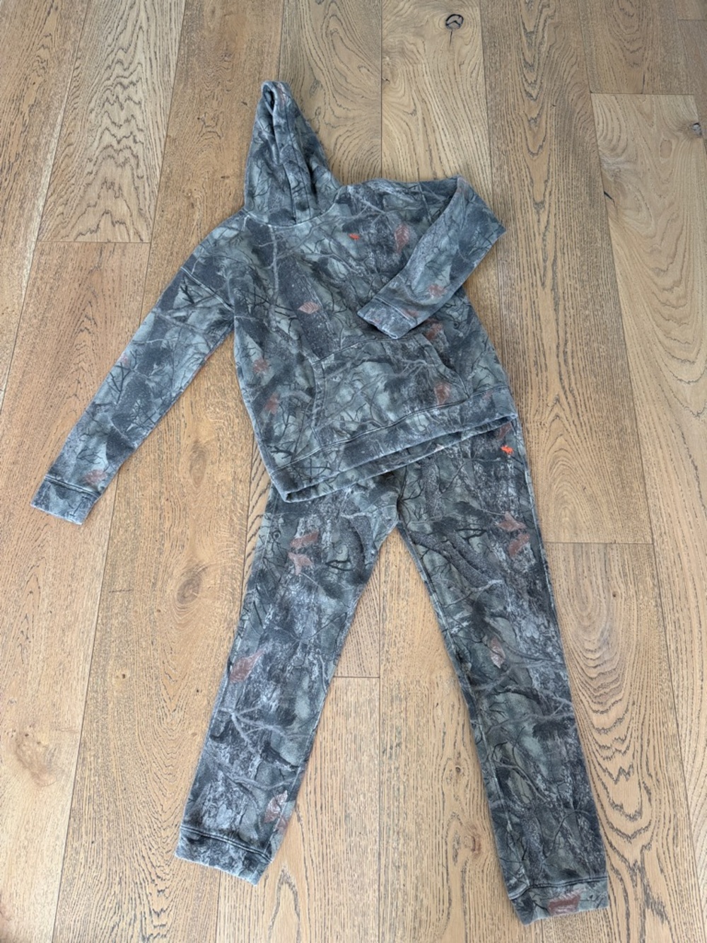 Abercrombie Kids Grey Camo Hooded Pajama Set